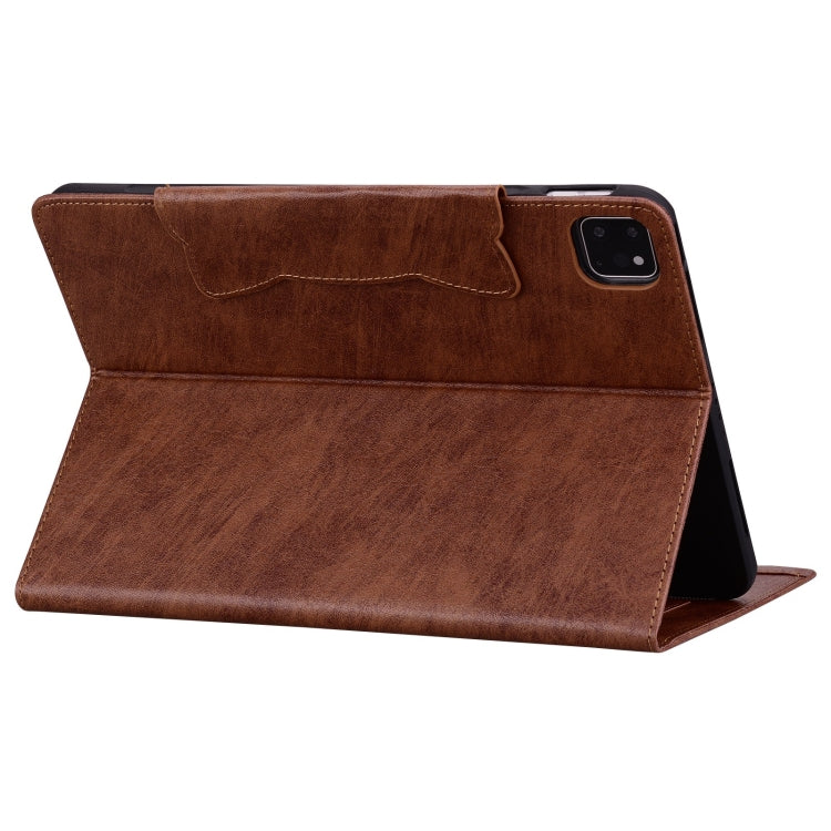 For iPad Pro 13 2024 Cat Buckle Leather Smart Tablet Case(Brown) - iPad Pro 13 2024 Cases by buy2fix | Online Shopping UK | buy2fix