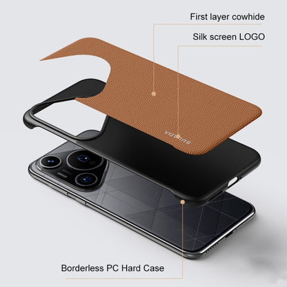 For Huawei Pura 70 Pro / 70 Pro+ SULADA Frameless Top Layer Cowhide Leather + PC Phone Case(Brown) - Huawei Cases by SULADA | Online Shopping UK | buy2fix