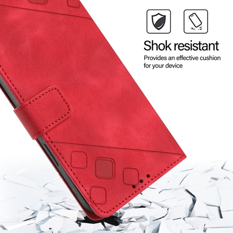 For Blackview A53 Skin Feel Embossed Leather Phone Case(Red) - More Brand by buy2fix | Online Shopping UK | buy2fix