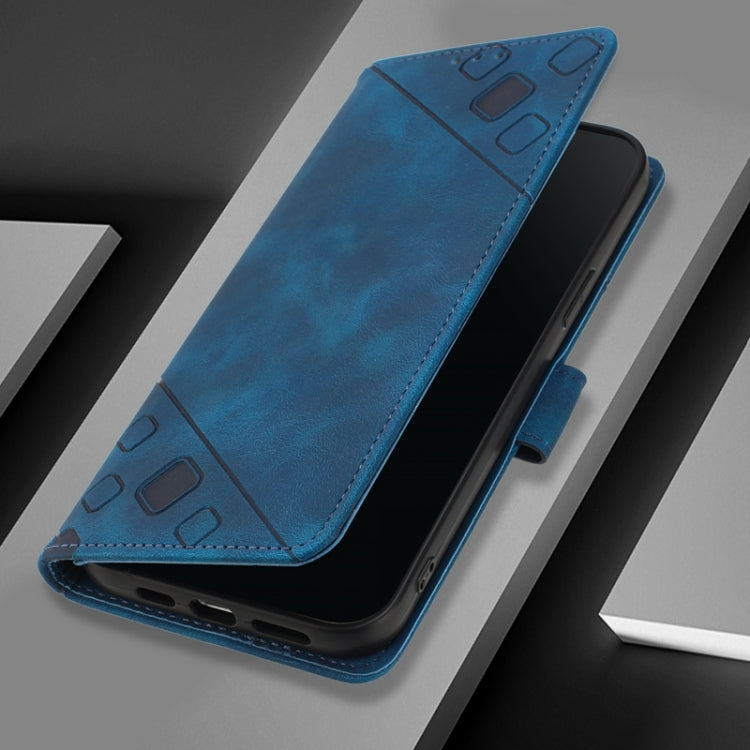 For Blackview Shark 8 Skin Feel Embossed Leather Phone Case(Blue) - More Brand by buy2fix | Online Shopping UK | buy2fix