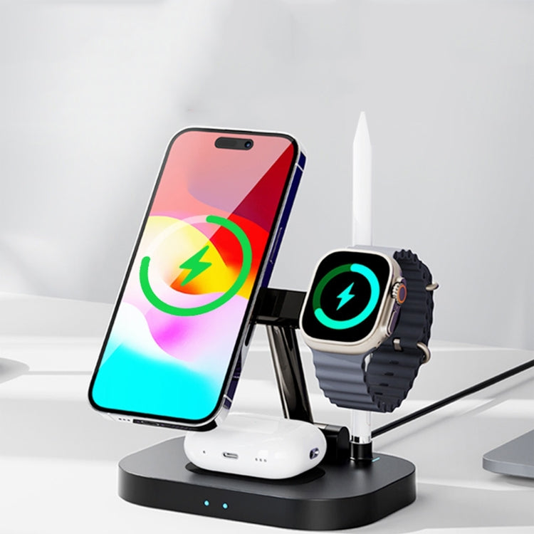 ROCK W52 4 in 1 Multifunctional Foldable Wireless Charger Stand - Wireless Charger by ROCK | Online Shopping UK | buy2fix