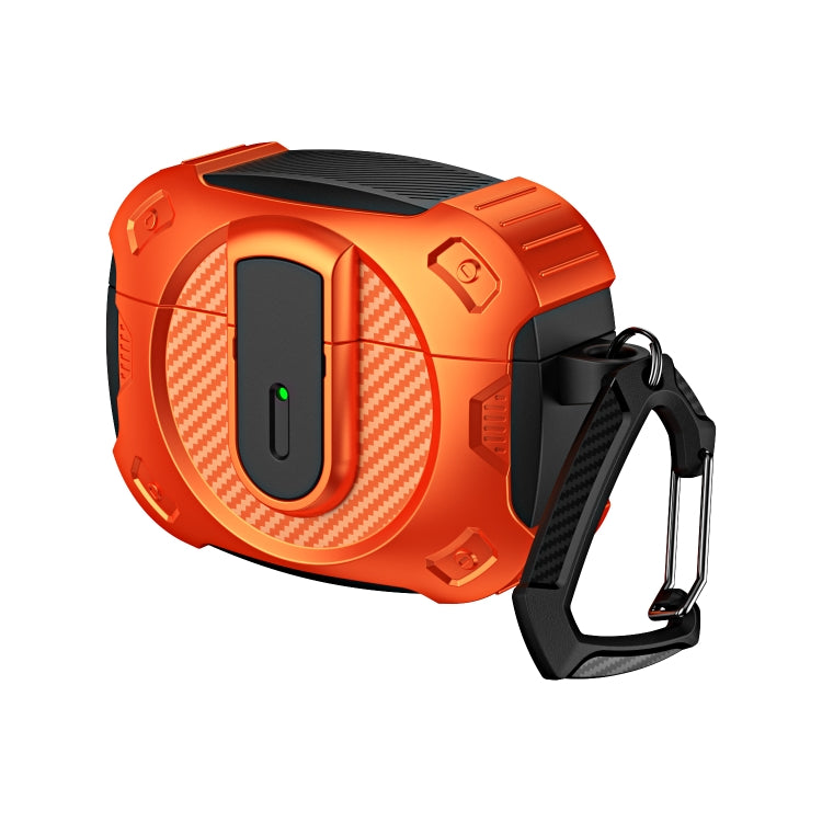 For AirPods Pro Lock Shockproof Bluetooth Earphone Protective Case(Black Orange) - For AirPods Pro by buy2fix | Online Shopping UK | buy2fix