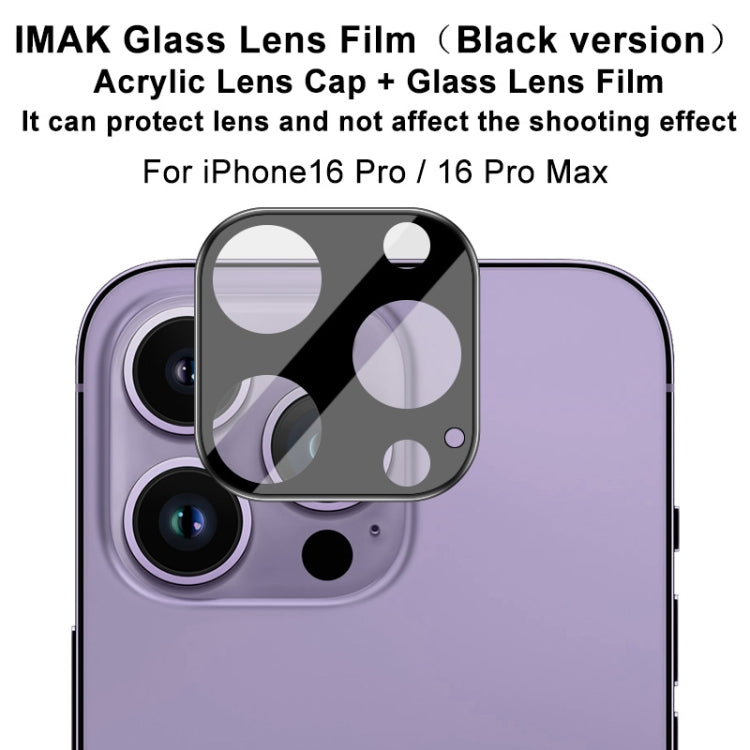 For iPhone 16 Pro / 16 Pro Max imak High Definition Integrated Glass Lens Film Black Version - Tempered Glass Film by imak | Online Shopping UK | buy2fix