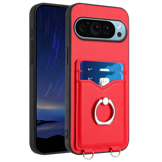 For Google Pixel 9 / 9 Pro R20 Ring Card Holder Phone Case(Red) - Google Cases by buy2fix | Online Shopping UK | buy2fix