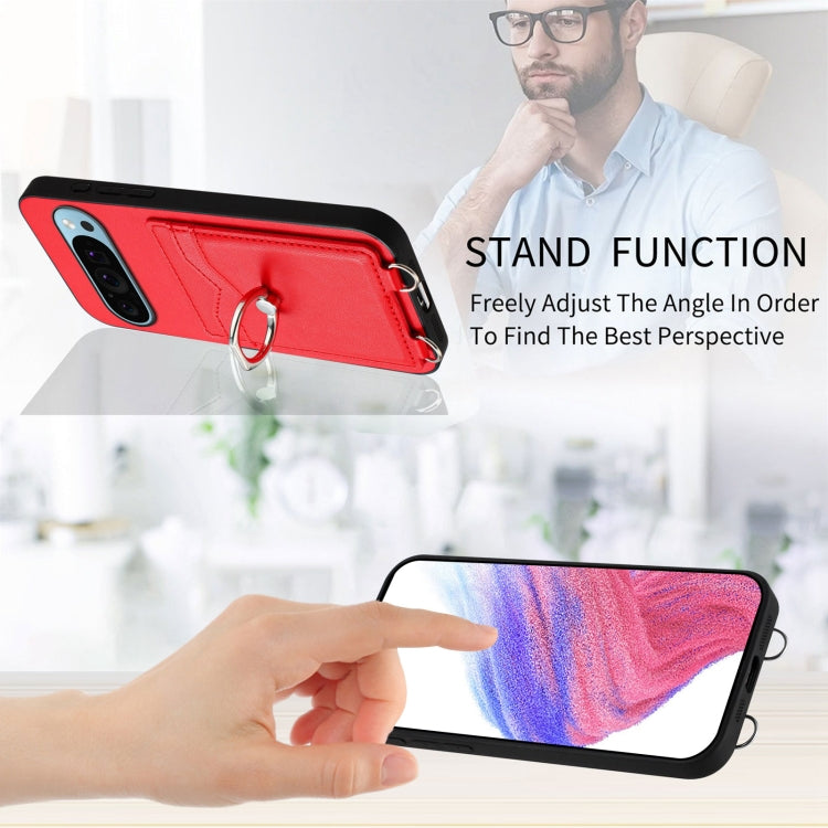 For Google Pixel 9 Pro XL R20 Ring Card Holder Phone Case(Red) - Google Cases by buy2fix | Online Shopping UK | buy2fix