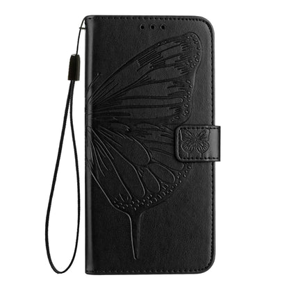 For Blackview A52 Embossed Butterfly Leather Phone Case(Black) - More Brand by buy2fix | Online Shopping UK | buy2fix