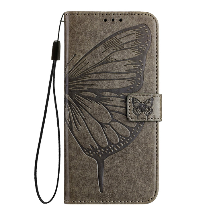 For Blackview Shark 8 Embossed Butterfly Leather Phone Case(Grey) - More Brand by buy2fix | Online Shopping UK | buy2fix