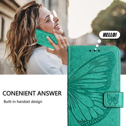 For Blackview Shark 8 Embossed Butterfly Leather Phone Case(Green) - More Brand by buy2fix | Online Shopping UK | buy2fix