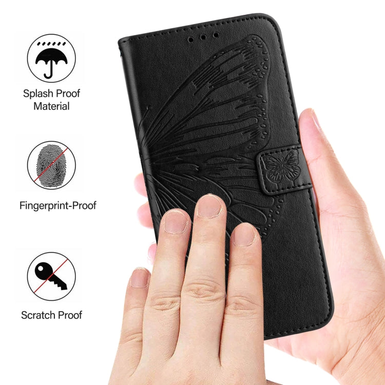 For Blackview Color 8 Embossed Butterfly Leather Phone Case(Black) - More Brand by buy2fix | Online Shopping UK | buy2fix