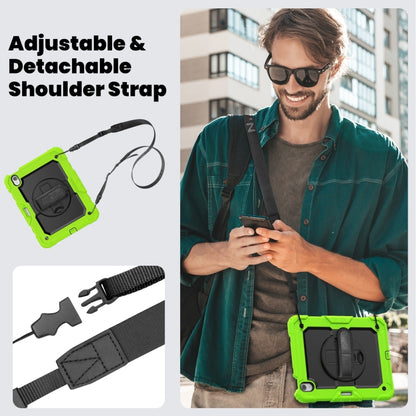 For iPad Air 11 2024 Silicone Hybrid PC Tablet Case with Shoulder Strap(Black + Yellow Green) - iPad Air 11 2024 Cases by buy2fix | Online Shopping UK | buy2fix