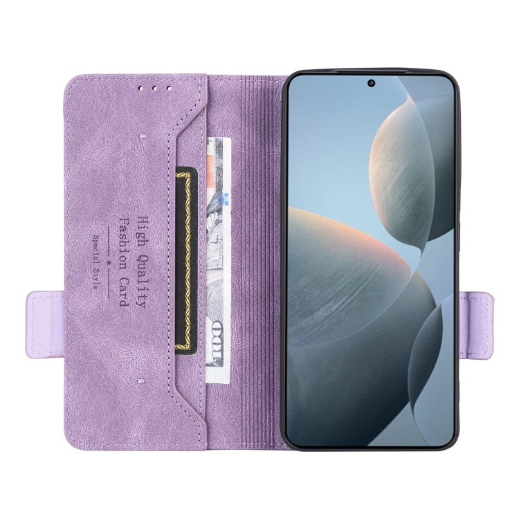 For Redmi K70 / K70 Pro Magnetic Clasp Leather Phone Case(Purple) - Xiaomi Cases by buy2fix | Online Shopping UK | buy2fix