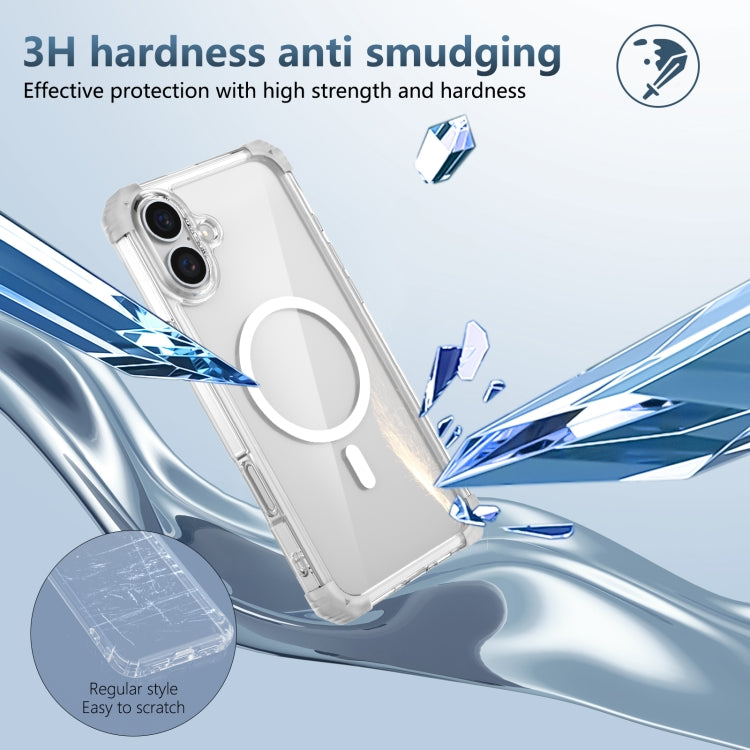 For iPhone 16 Transparent MagSafe Magnetic Phone Case(Transparent) - iPhone 16 Cases by buy2fix | Online Shopping UK | buy2fix