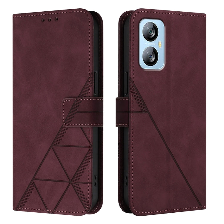 For Blackview A52 Crossbody 3D Embossed Flip Leather Phone Case(Wine Red) - More Brand by buy2fix | Online Shopping UK | buy2fix