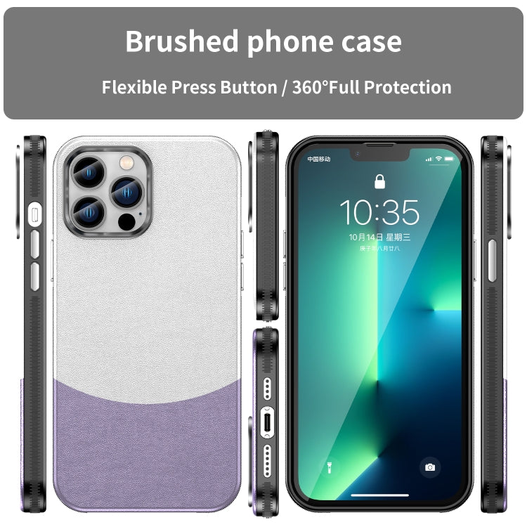 For iPhone 13 Pro Max Leather Texture MagSafe Magnetic TPU + PC Phone Case(Light Purple) - iPhone 13 Pro Max Cases by buy2fix | Online Shopping UK | buy2fix