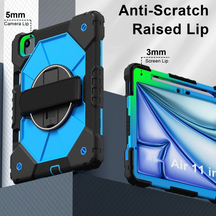 For iPad Air 11 2024 Contrast Color Robot Silicone Hybrid PC Tablet Case(Black Blue) - iPad Air 11 2024 Cases by buy2fix | Online Shopping UK | buy2fix