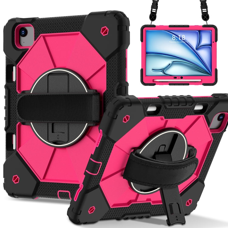 For iPad Air 11 2025 / 2024 Contrast Color Robot Silicone Hybrid PC Tablet Case(Black Rose Red) - iPad Air 11 2025 / 2024 Cases by buy2fix | Online Shopping UK | buy2fix