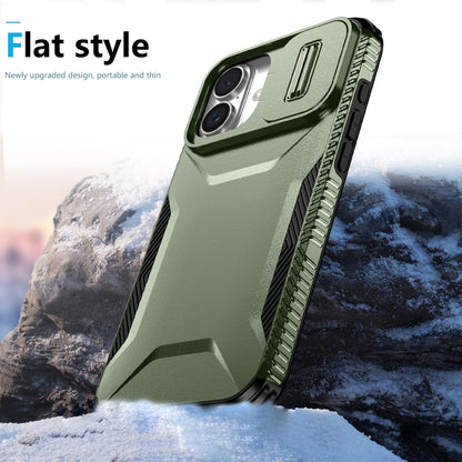 For iPhone 16 Plus Sliding Camshield Phone Case(Alpine Green) - iPhone 16 Plus Cases by buy2fix | Online Shopping UK | buy2fix