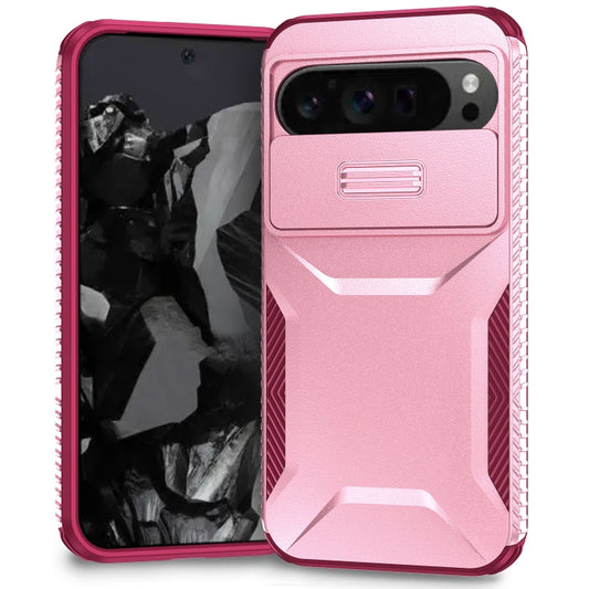 For Google Pixel 9 Pro XL Sliding Camshield Phone Case(Pink + Rose Red) - Google Cases by buy2fix | Online Shopping UK | buy2fix