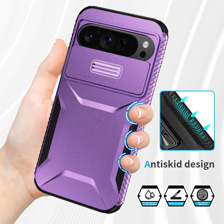 For Google Pixel 9 Pro XL Sliding Camshield Phone Case(Purple) - Google Cases by buy2fix | Online Shopping UK | buy2fix