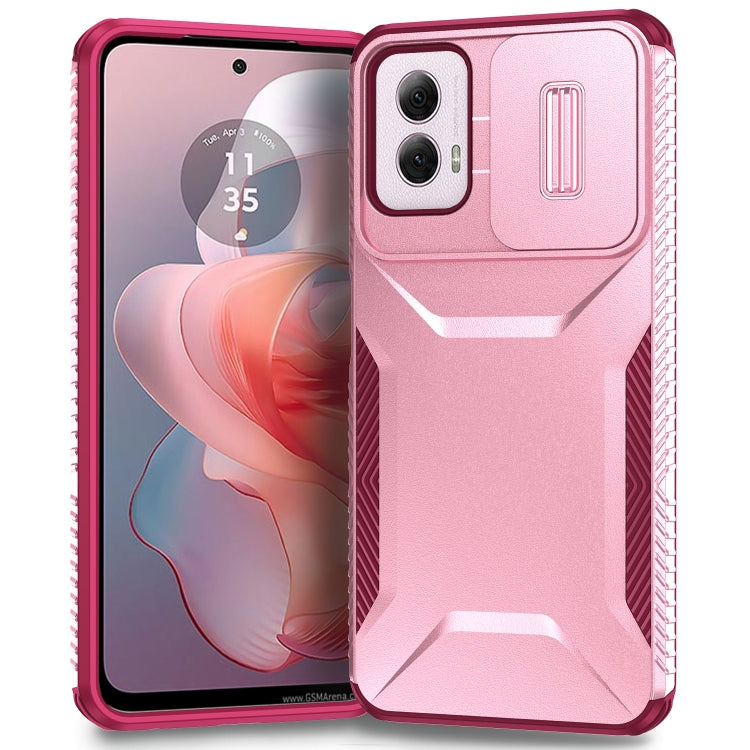 For Motorola Moto G Power 5G 2024 Sliding Camshield Phone Case(Pink + Rose Red) - Motorola Cases by buy2fix | Online Shopping UK | buy2fix