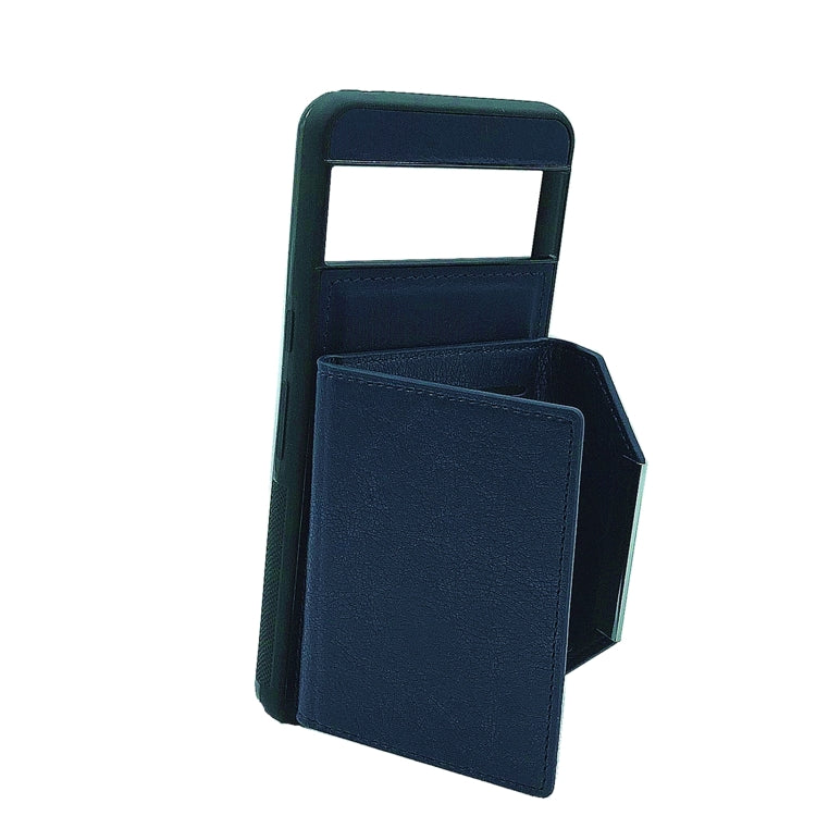 For Google Pixel 9 / 9 Pro Solid Color Metal Buckle Card Slots Bag Phone Case(Blue) - Google Cases by buy2fix | Online Shopping UK | buy2fix