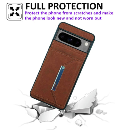 For Google Pixel 9 / 9 Pro Solid Color Metal Buckle Card Slots Bag Phone Case(Brown) - Google Cases by buy2fix | Online Shopping UK | buy2fix