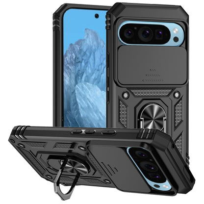 For Google Pixel 9 Sliding Camshield Holder Phone Case(Black) - Google Cases by buy2fix | Online Shopping UK | buy2fix