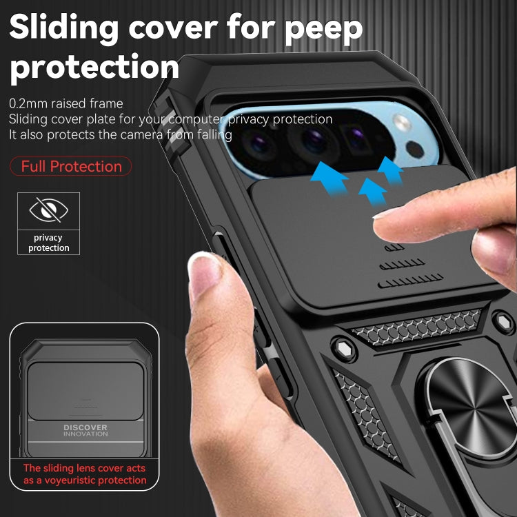 For Google Pixel 9 Sliding Camshield Holder Phone Case(Black) - Google Cases by buy2fix | Online Shopping UK | buy2fix