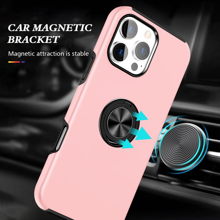 For iPhone 16 Plus Magnetic Ring Holder Phone Case(Rose Gold) - iPhone 16 Plus Cases by buy2fix | Online Shopping UK | buy2fix