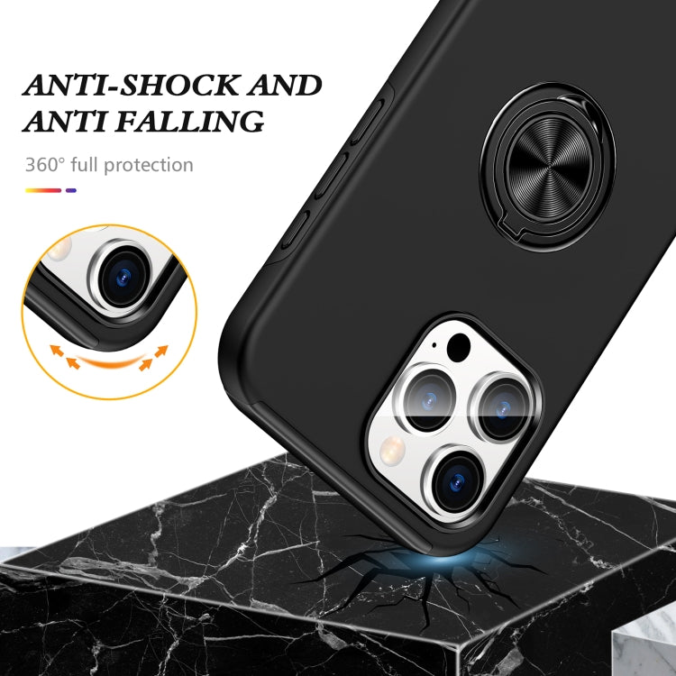 For iPhone 16 Pro Max Magnetic Ring Holder Phone Case(Black) - iPhone 16 Pro Max Cases by buy2fix | Online Shopping UK | buy2fix