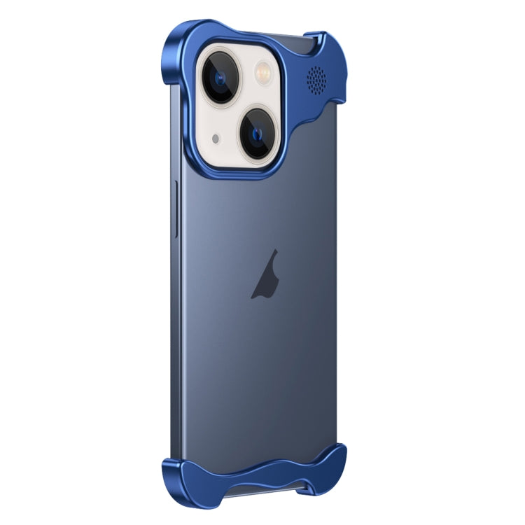 For iPhone 14 Plus Aromatherapy Alloy Frameless Phone Case(Blue) - iPhone 14 Plus Cases by buy2fix | Online Shopping UK | buy2fix