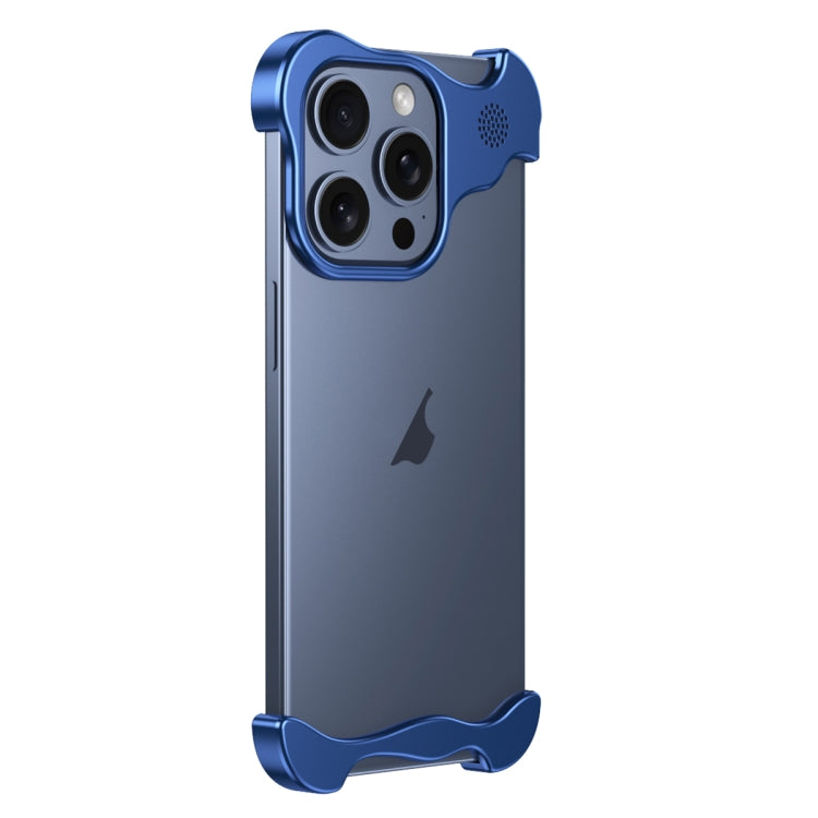 For iPhone 15 Pro Max Aromatherapy Alloy Frameless Phone Case(Blue) - iPhone 15 Pro Max Cases by buy2fix | Online Shopping UK | buy2fix