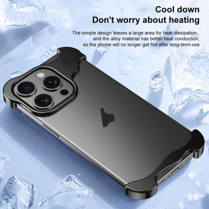 For iPhone 15 Pro Max Aromatherapy Alloy Frameless Phone Case(Silver) - iPhone 15 Pro Max Cases by buy2fix | Online Shopping UK | buy2fix