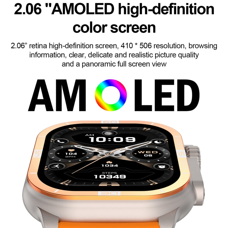 LEMFO HK96S 2.06 inch BT5.3 IP68 Sport Smart Watch, Support Bluetooth Call / Sleep / Blood Oxygen / Heart Rate / Blood Pressure Health Monitor(Orange) - Smart Watches by LEMFO | Online Shopping UK | buy2fix