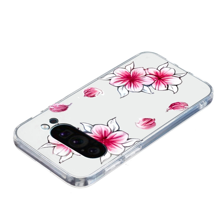 For Google Pixel 9 Pro Colored Drawing Pattern Transparent TPU Phone Case(Sakura) - Google Cases by buy2fix | Online Shopping UK | buy2fix