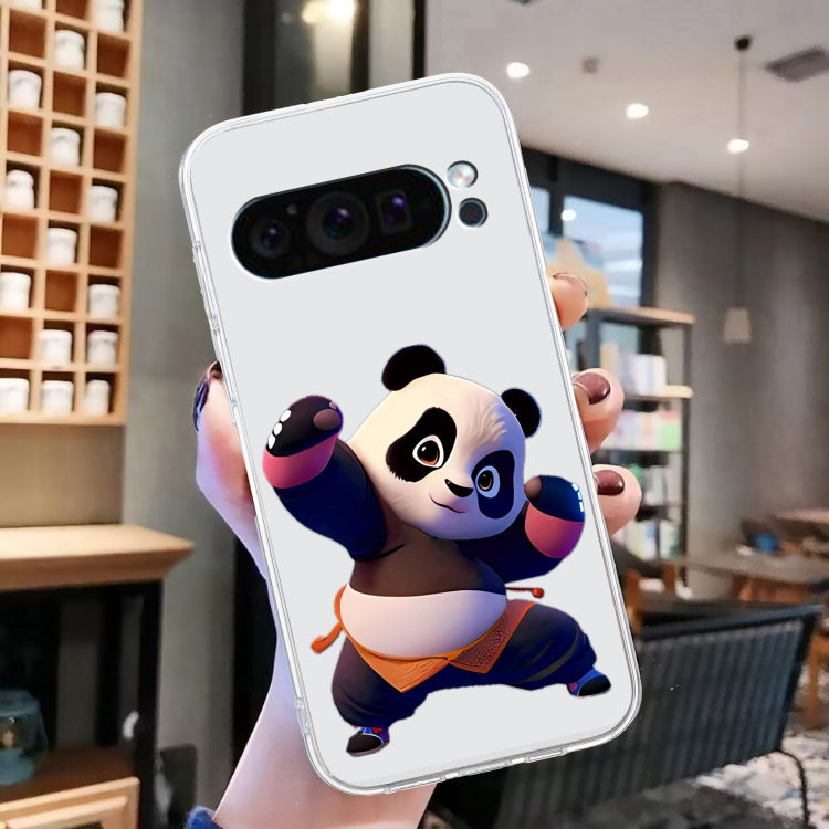 For Google Pixel 9 Pro Colored Drawing Pattern Transparent TPU Phone Case(Panda) - Google Cases by buy2fix | Online Shopping UK | buy2fix