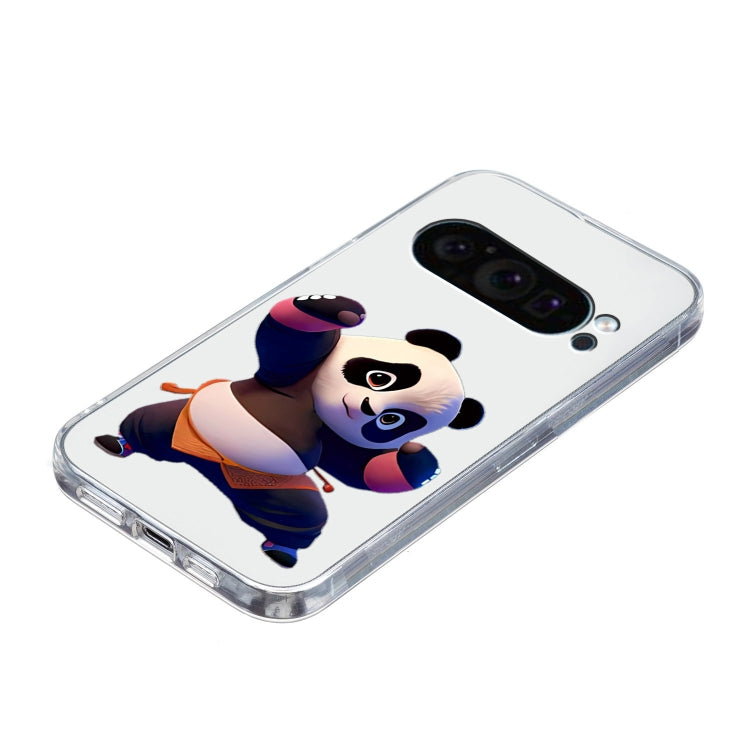 For Google Pixel 9 Pro Colored Drawing Pattern Transparent TPU Phone Case(Panda) - Google Cases by buy2fix | Online Shopping UK | buy2fix