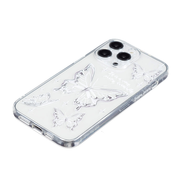 For iPhone 16 Pro Colored Drawing Pattern Transparent TPU Phone Case(Butterflies) - iPhone 16 Pro Cases by buy2fix | Online Shopping UK | buy2fix