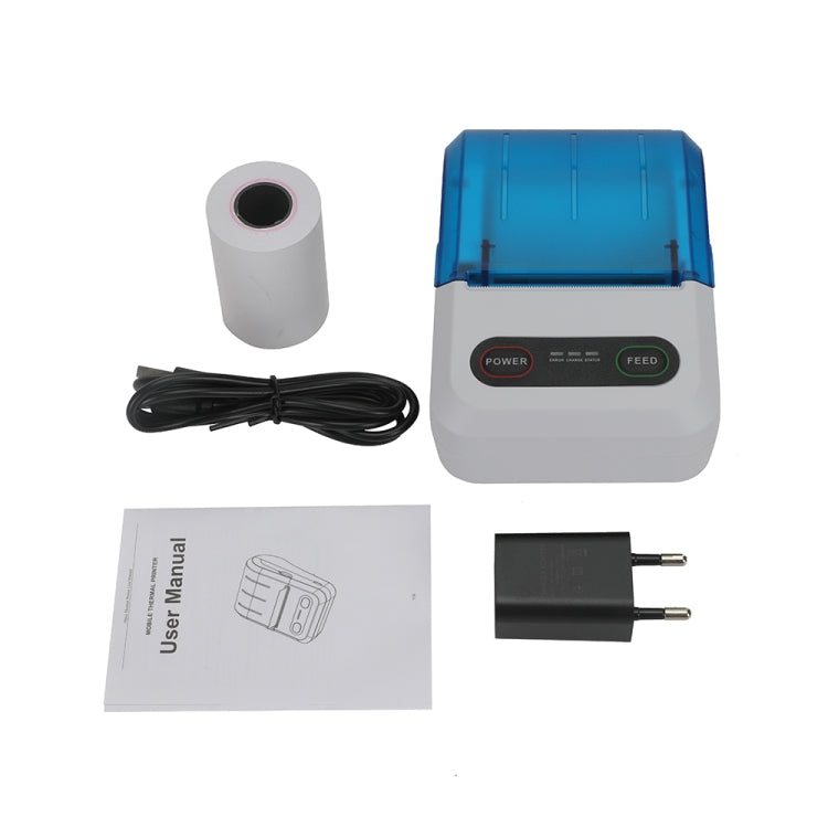 BT-583 58mm USB-C/Type-C + Bluetooth Portable Thermal Printer, Specification:US Plug(Blue White) - Printer by buy2fix | Online Shopping UK | buy2fix