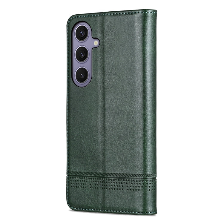 For Samsung Galaxy S25+ 5G AZNS Magnetic Calf Texture Flip Leather Phone Case(Dark Green) - Galaxy S25+ 5G Cases by AZNS | Online Shopping UK | buy2fix