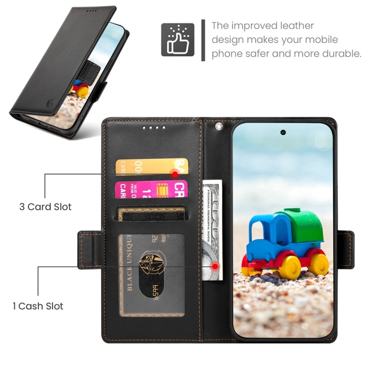 For Google Pixel 9 Side Buckle Magnetic Frosted Leather Phone Case(Black) - Google Cases by buy2fix | Online Shopping UK | buy2fix