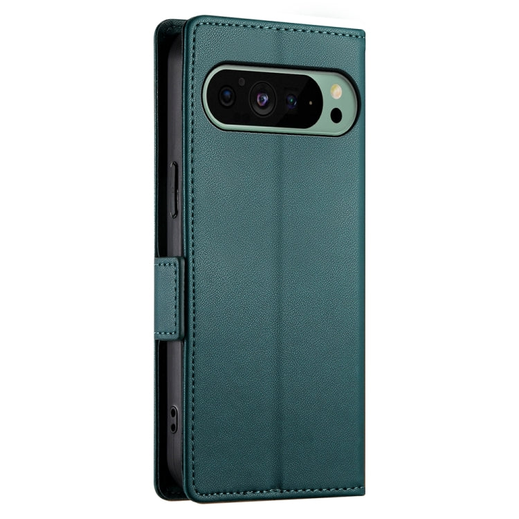 For Google Pixel 9 Side Buckle Magnetic Frosted Leather Phone Case(Dark Green) - Google Cases by buy2fix | Online Shopping UK | buy2fix