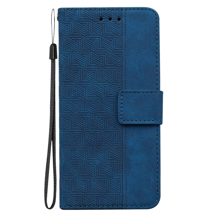 For Xiaomi Redmi K70 Pro / K70 Geometric Embossed Leather Phone Case(Blue) - K70 Cases by buy2fix | Online Shopping UK | buy2fix