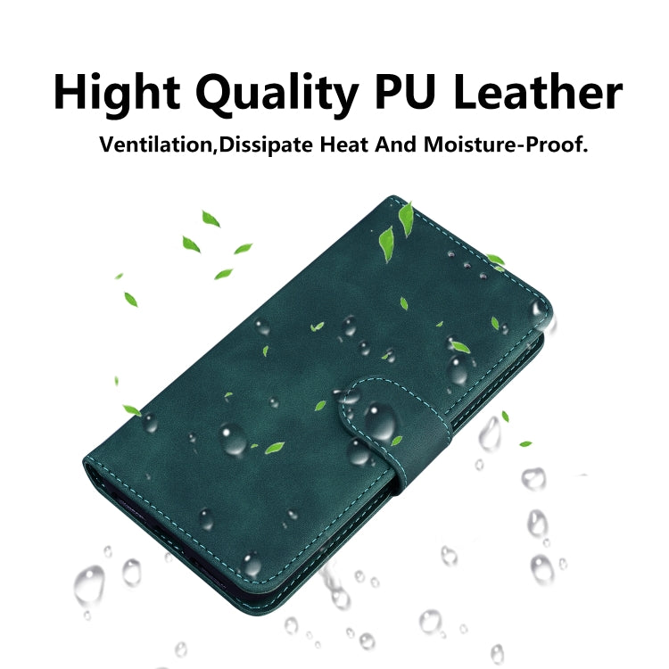 For Xiaomi Redmi K70 / K70 Pro Skin Feel Pure Color Flip Leather Phone Case(Green) - K70 Cases by buy2fix | Online Shopping UK | buy2fix