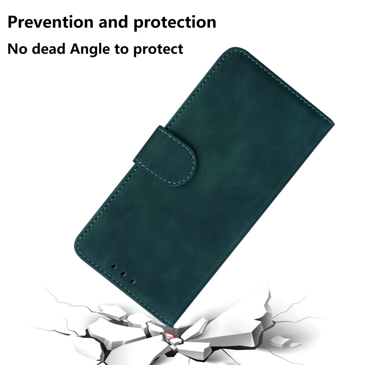 For Xiaomi Redmi K70 / K70 Pro Skin Feel Pure Color Flip Leather Phone Case(Green) - K70 Cases by buy2fix | Online Shopping UK | buy2fix