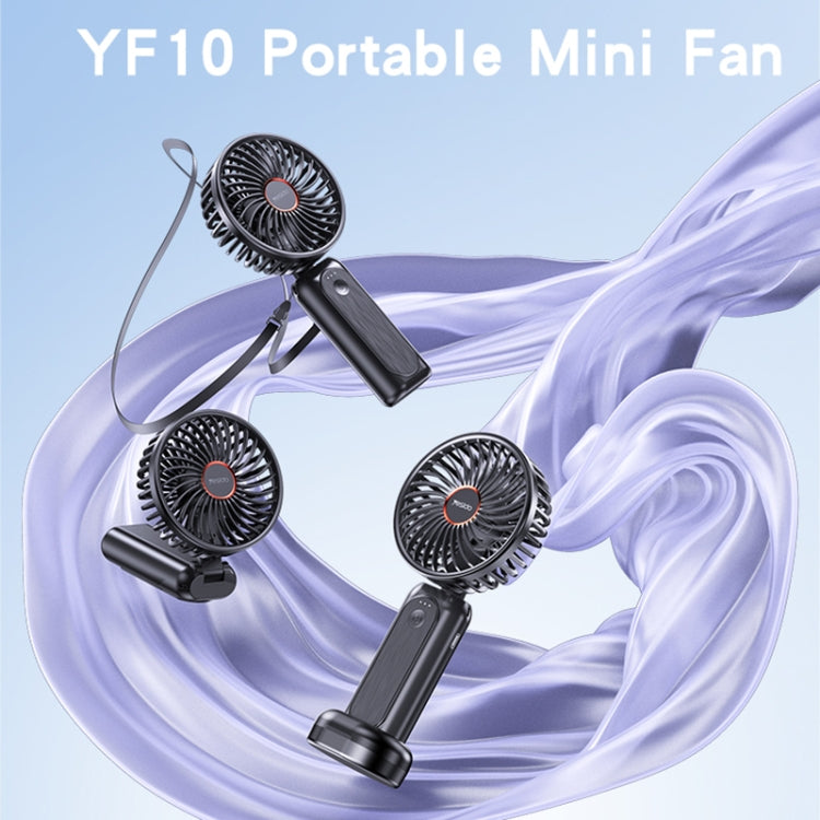 Yesido YF10 Foldable Silent Handheld USB Charging Fan(Black) - Electric Fans by Yesido | Online Shopping UK | buy2fix