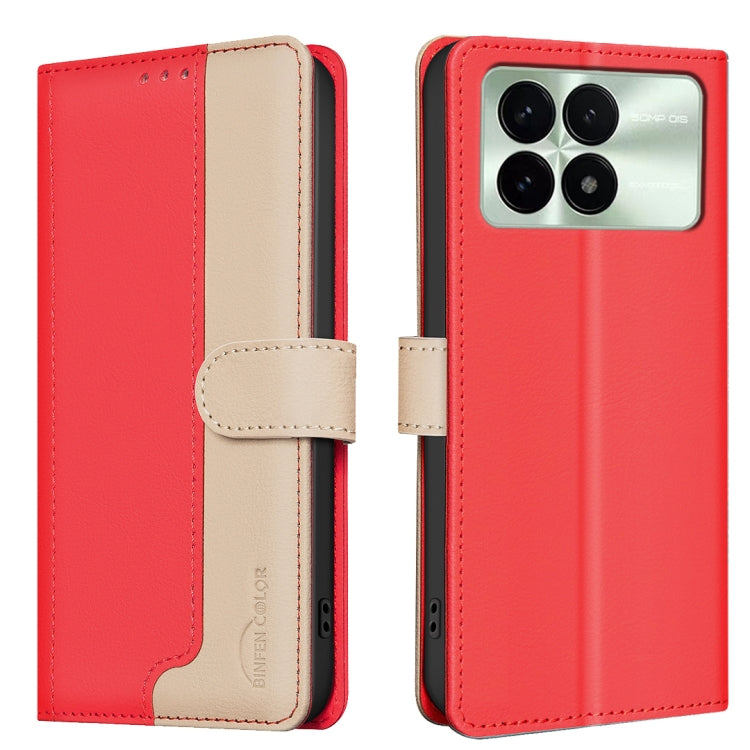 For Xiaomi Redmi K70 / K70 Pro Color Matching RFID Anti-theft Leather Phone Case(Red) - Xiaomi Cases by buy2fix | Online Shopping UK | buy2fix