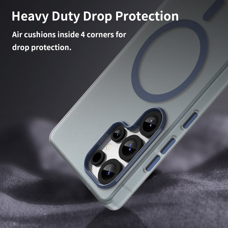 For Samsung Galaxy S25 Ultra MagSafe Frosted Translucent TPU + PC Full Coverage Phone Case(Dark Blue) - Galaxy S25 Ultra 5G Cases by buy2fix | Online Shopping UK | buy2fix