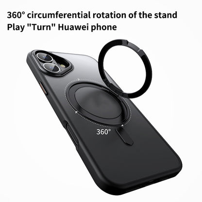 For iPhone 16 Plus 360 Rotating MagSafe Magnetic Frosted Phone Case(Transparent) - iPhone 16 Plus Cases by buy2fix | Online Shopping UK | buy2fix