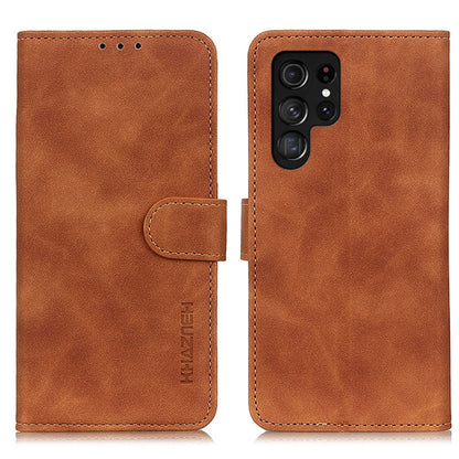 For Samsung Galaxy S25 Ultra 5G KHAZNEH Retro Texture Horizontal Flip Leather Phone Case(Brown) - Galaxy S25 Ultra 5G Cases by buy2fix | Online Shopping UK | buy2fix